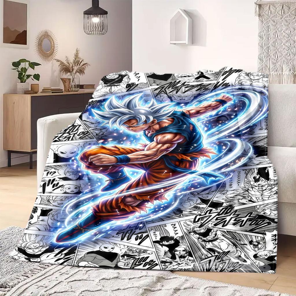 Dragon Ball Print Blanket Warm Comfortable Flannel Blanket Suitable for Bedrooms,Sofas,Beds,Chairs,Picnics,Travel