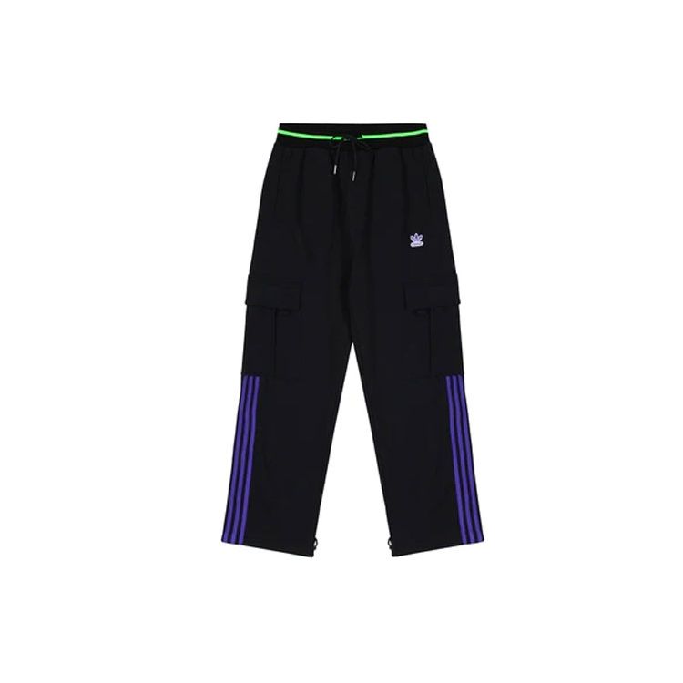 adidas Свободные прямые брюки-карго Originals X Sankuanz для совместной работы, мужские брюки черного цвета FS8923