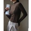 Women's Fall and Winter Half High Neck Bottom Slim Long Sleeve Top