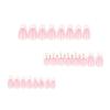 French Style Short Almond False Nails With Bowknot Pearl Rhinestone Decoration 24 Pieces