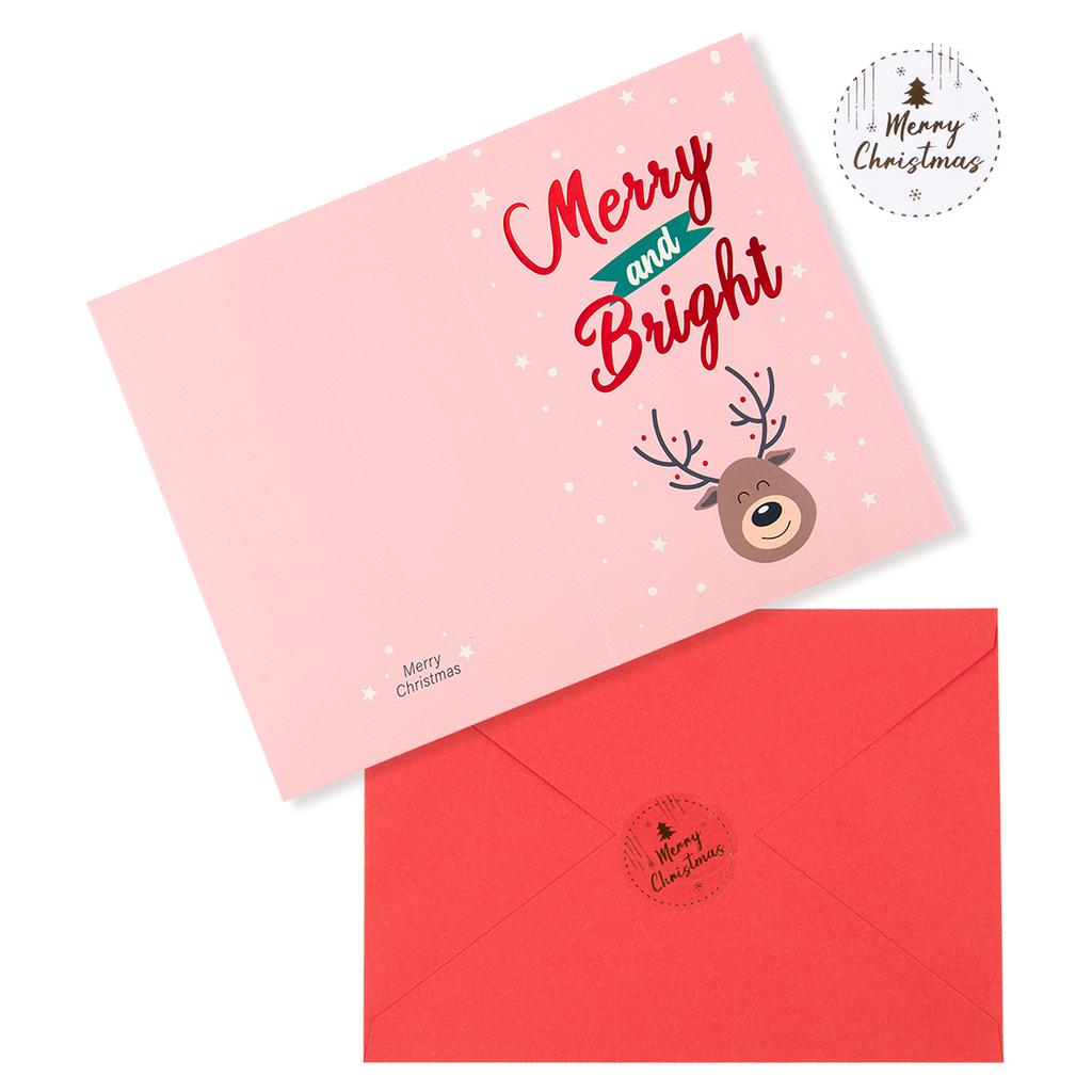 Merry Christmas Fold Greeting Cards with Envelope Xmas Party DIY Gifts Box Card for New Year Festival Decorations Navidad Noel