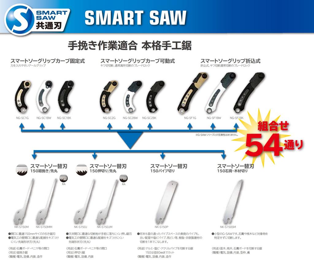 Tajima Smart Saw Grip Curve Movable Black SMART SAW Common Blade Совместимо со всеми размерами NG-SC2BK