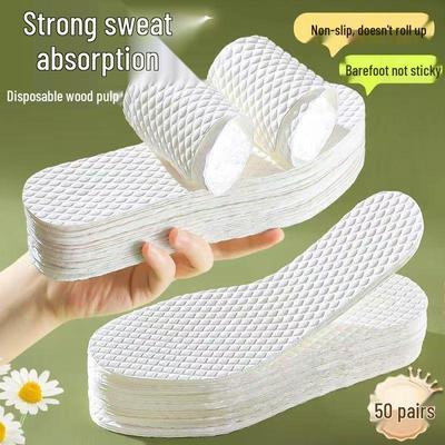 Дышащие, устойчивые к запаху одноразовые стельки из древесной пульпы для мужской и женской обуви – Идеальны для лета, противоскользящие, впитывающие пот и для высоких каблуков.