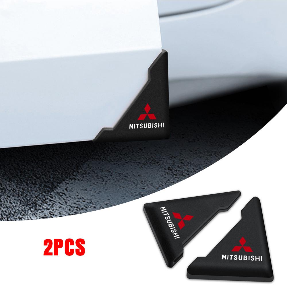 2Pcs Car Door Corner Protective Cover Scratch Protector Silicone Accessories For Mitsubishi 9 Ralliart EX ASX L200 Triton Delica