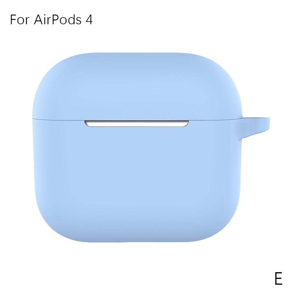 For AirPods 4 Case Silicone Protecive Cover for AirPods 4th Generation Accessories 2024 Solid Color Front LED Visible Skin Cover