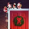 Christmas Decoration Cartoon 3D Santa Claus Wooden Ornament Corner Door Frame Decor