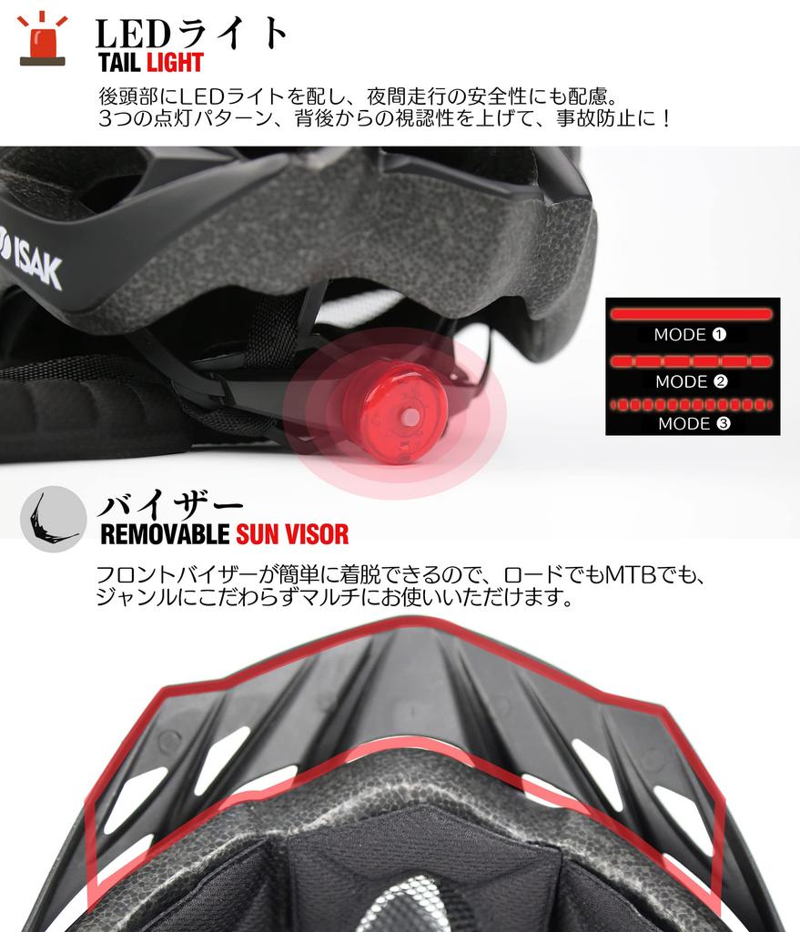 ISAK Велосипедный шлем спортивный, полированный песок, со светодиодным фонарем безопасности и защитой от ударов, регулируемый размер, взрослый шлем, безопасный, сверхлегкий,