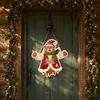 Winter Home Decor Wooden Christmas Hanging Pendant, Cartoon Welcome Sign for Front Door, Holiday Wall Signs with Cute Snowman/Bear/Penguin/Cat