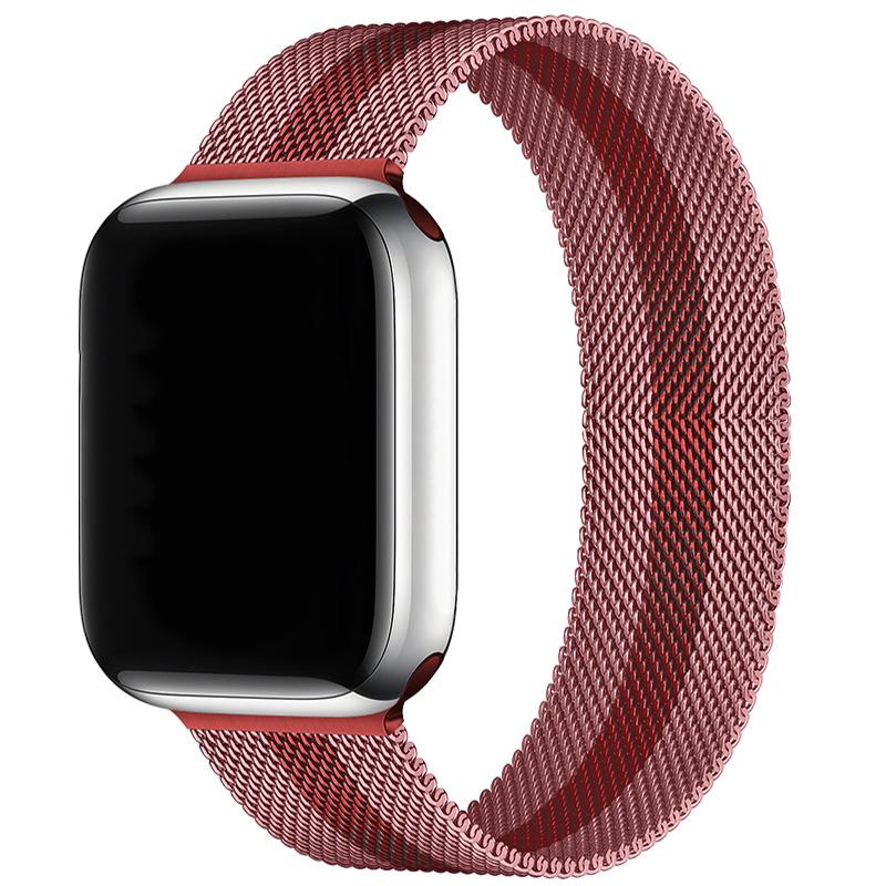 Совместим с Apple Watch S10 Магнитный стальной миланский ремешок для iWatch 5-9 SE.