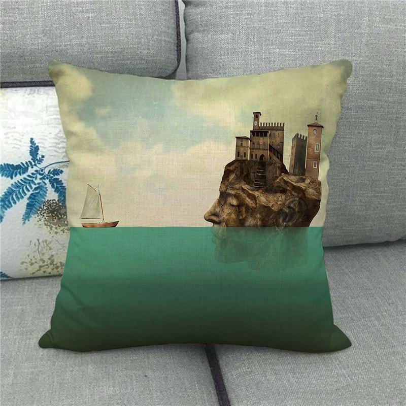 Environmental Protection Advertising Illustrations Digital Printing Short Plush Pillow Covers For Car Sofa Office Cushion Cover