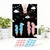 Gender Reveal Party Supplies Rabbit Poster with 36pcs Stickers for Baby Shower Gender Announcement Party Accessories