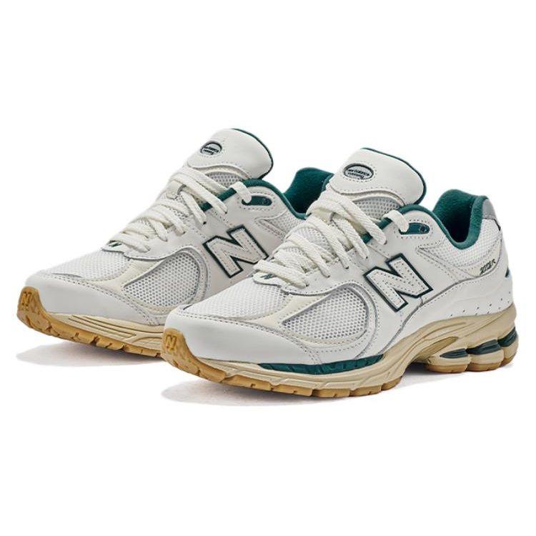 New Balance NB 2002R Retro Sports Leather Fabric Shock Absorbing Durable Low Top Running Shoes Unisex Sneaker White Green M2002RGS