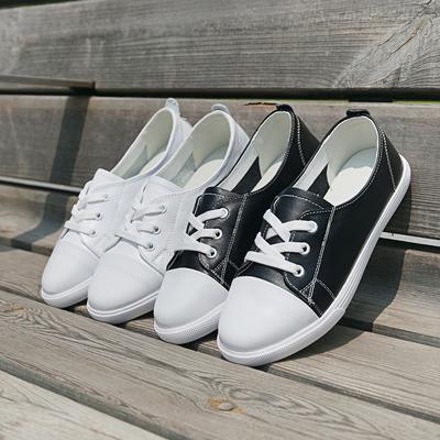 [Версия из коровьей кожи] Маленькие белые туфли с мелким вырезом женские весенние туфли-лодочки женские новые спортивные и повседневные туфли на плоской подошве
