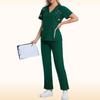 Ladies' Comfortable And Casual Solid Color Short Sleeved Pants Protective Suit Set
