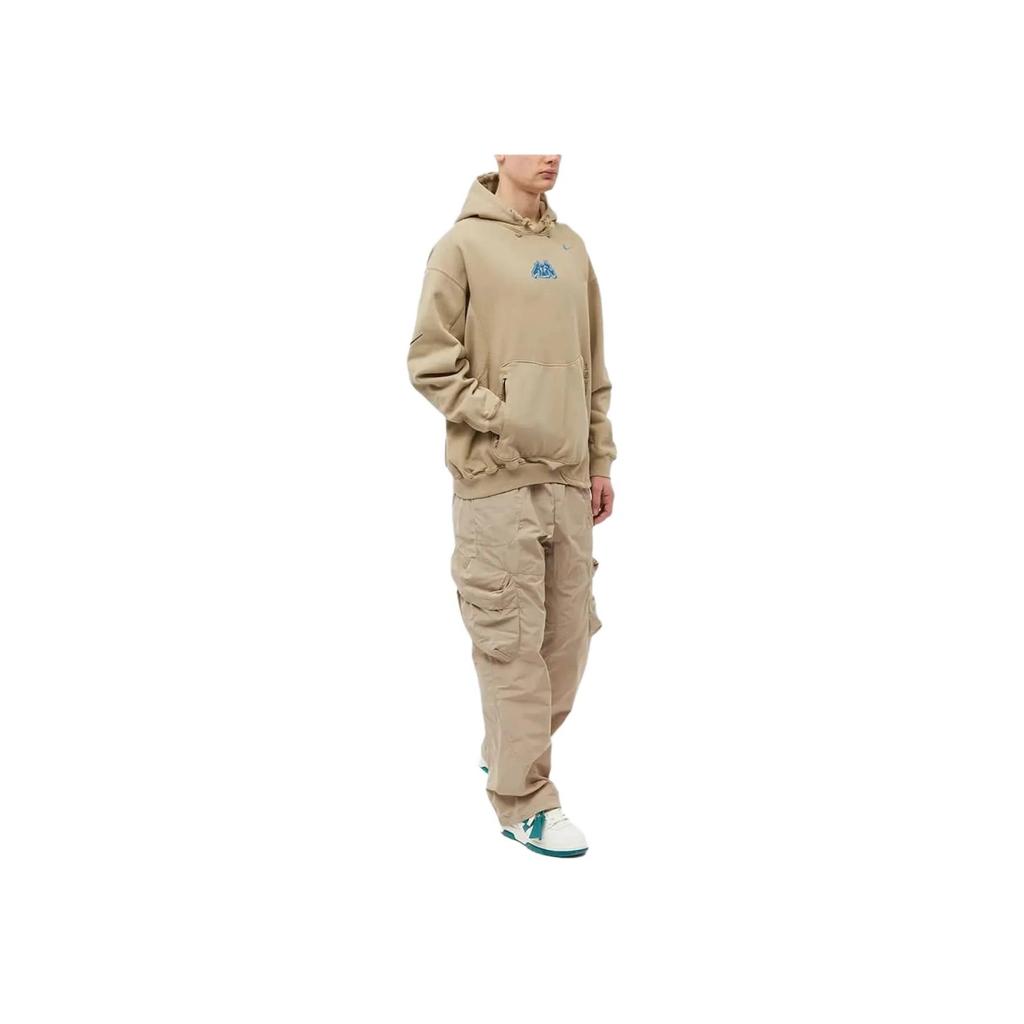 Nike X Off-White Флисовая толстовка с капюшоном цвета хаки Мужские топы Тан DN1759-247