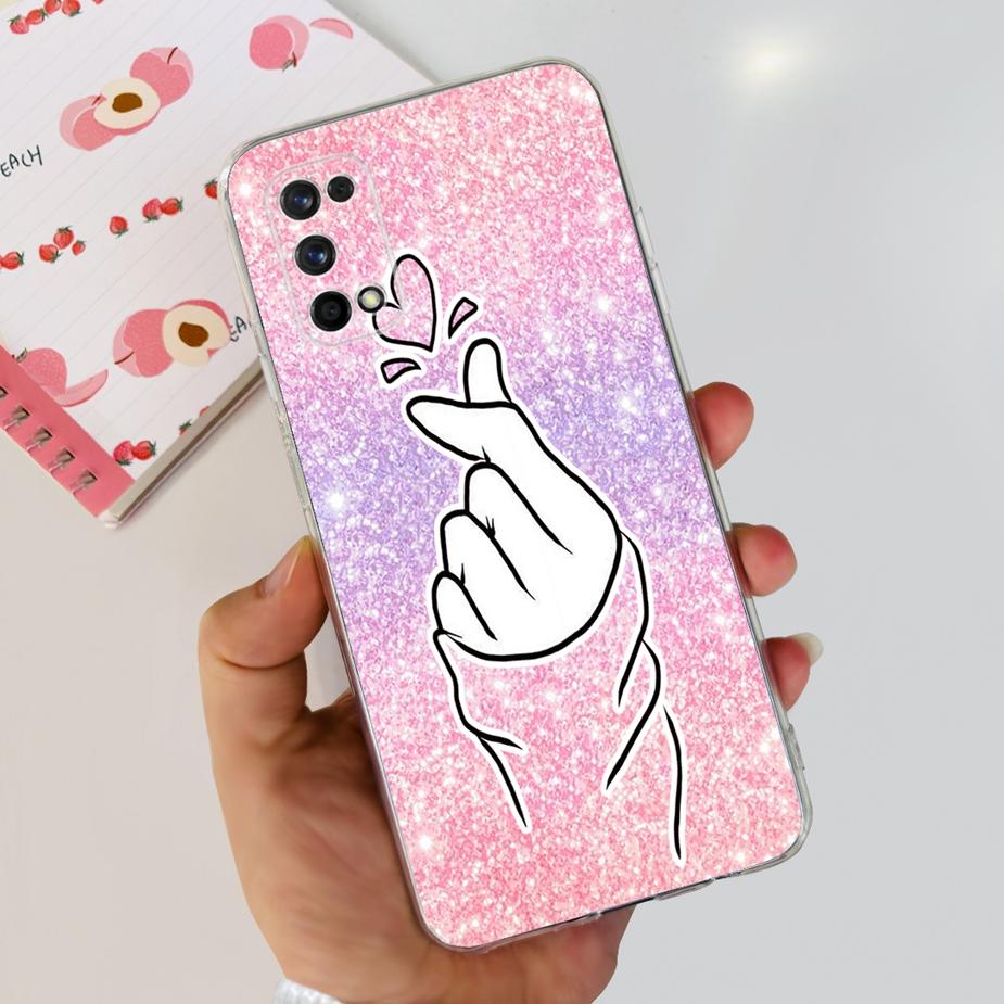 For Realme 7 Pro Case RMX2170 Cute Cat Flowers Painted Cover Clear Silicone Soft TPU Phone Case For Realme 7 Pro Realme7 5G Bags