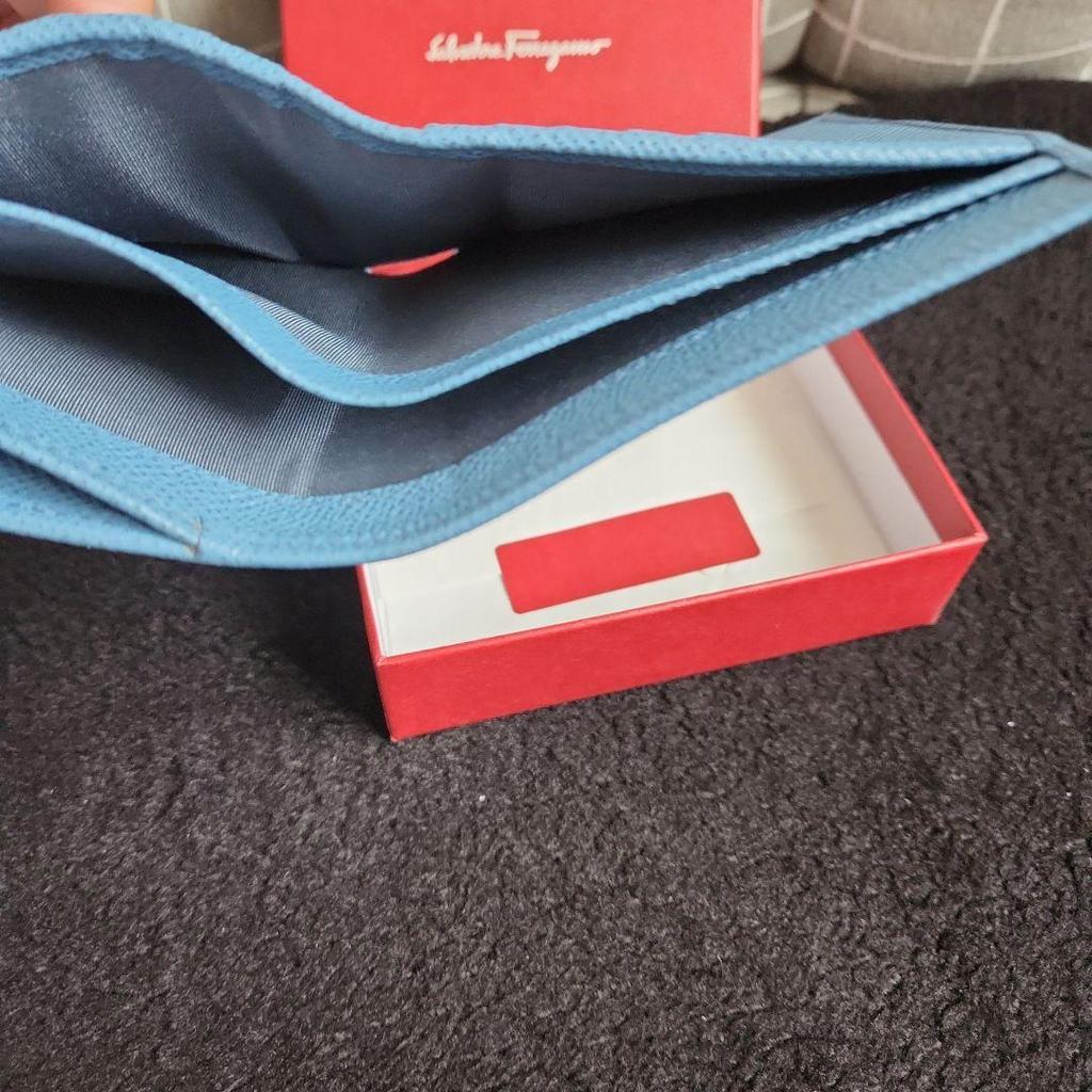 Used Salvatore Ferragamo Bi-fold Wallet Gancini Blue