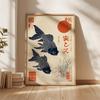 Japanese Fun Koi Fish Puffer Canvas Wall Art, Vintage Ukiyo-e Style Print, Home Izakaya Restaurant Decor-frameless