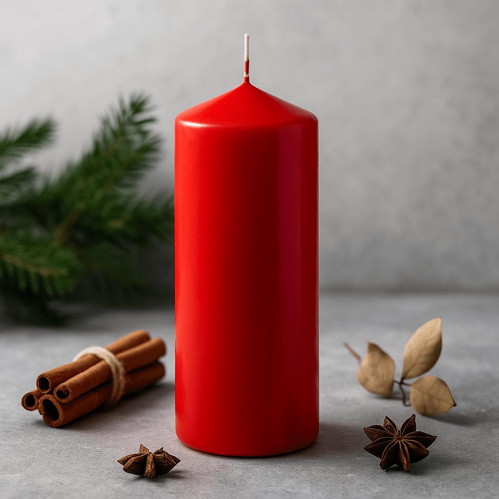 Red Pillar Candle Single 80 x 250 mm
