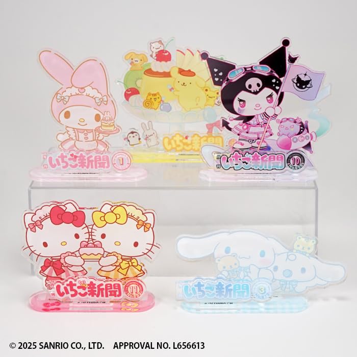 F-toys Confect Sanrio Characters Ichigo Shimbun 50-летие Акриловые стенды (Набор из 12 предметов)