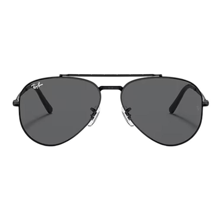 Солнцезащитные очки RayBan Aviator с зеркальным боковым логотипом Металлические Унисекс Пара Черные