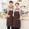Водонепроницаемый фартук для мужчин и женщин, регулируемая длина, завязывающийся на талии, многокарманный фартук для кухни, гриля, ресторана, бара, кафе, салона красоты, маникюрной студии, униформа