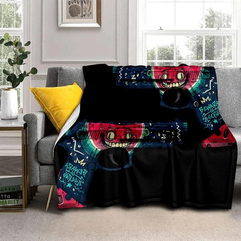 3D пистолет-нож USP, AK, M4, AWP, одеяло с патроном для винтовки, мягкое одеяло для дома, спальни, кровати, дивана, покрывало для пикника, детское одеяло