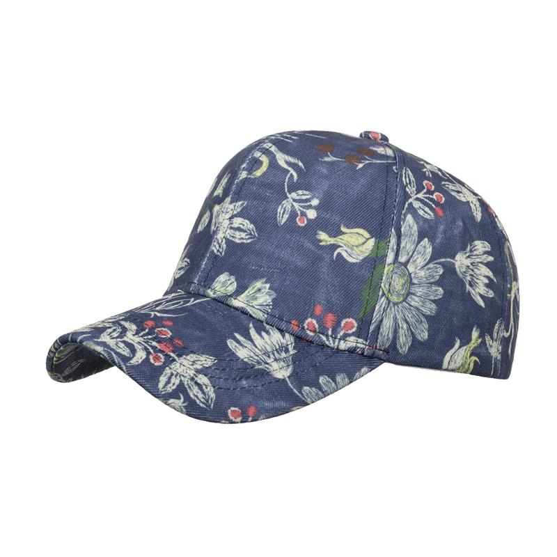 Spring Autumn Printed Flower Baseball Cap Female Outdoor Sun Cap Ponytail Panama Cap Visor Hats Snapback Hat