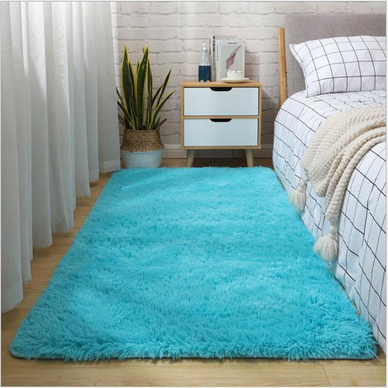 Thick Fluffy Carpets For Living Room Decor Bedside Rug Warm Plush Floor Mats Children's Room Play Mats Silkly Furry Carpet Grey