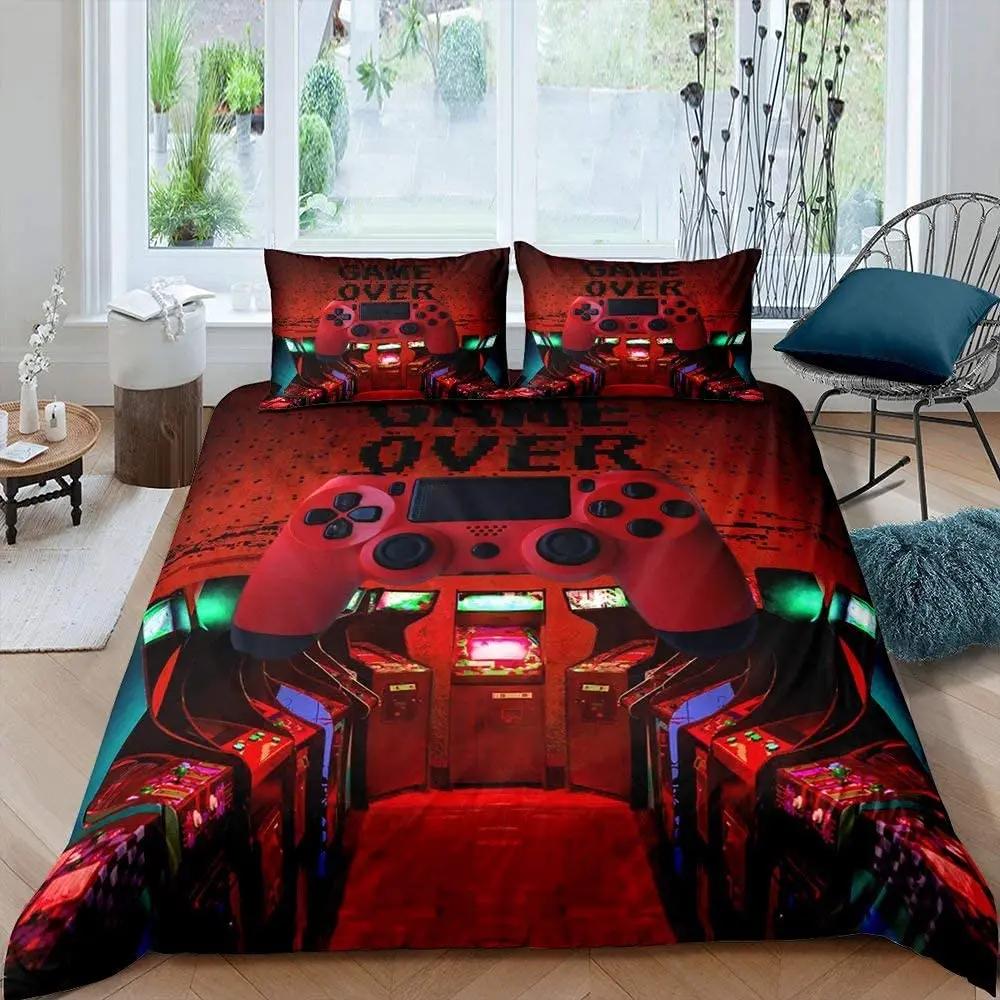 Комплект постельного белья Game Duvet Cover Set Game Contoller для детей, мальчиков, подростков, игровой комплект постельного белья Double Queen King Size из полиэстера
