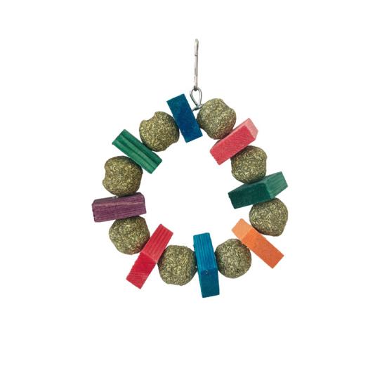 Жевательная игрушка для хомяка с подвесным крючком Шарик из натуральной древесины из травы Кролик Шиншилла