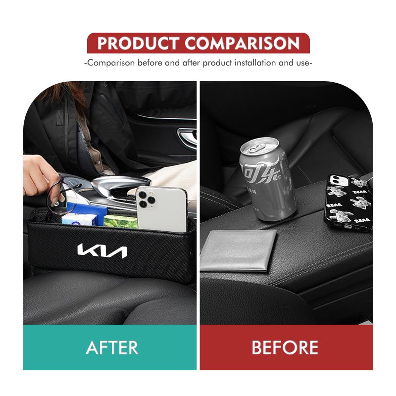 Leather Car Seat Gap Filler Storage Box Cup Holder Accessories For KIA K5 K2 Optima Soul Spectra Niro Cadenza Sephia Carens MP2