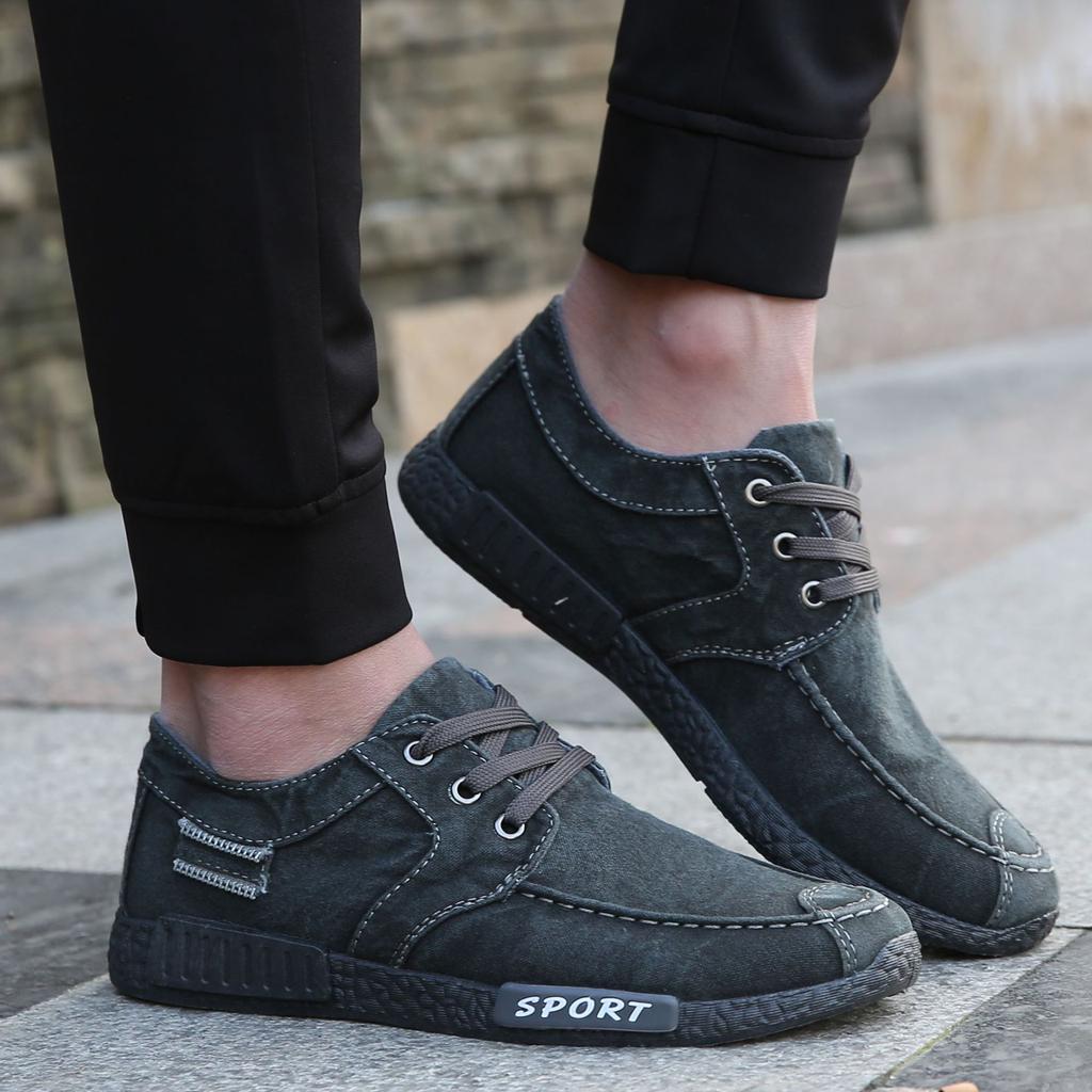 Мужская обувь MarryDay, джинсовая повседневная мужская обувь на шнуровке, плимсоллы, дышащая мужская обувь