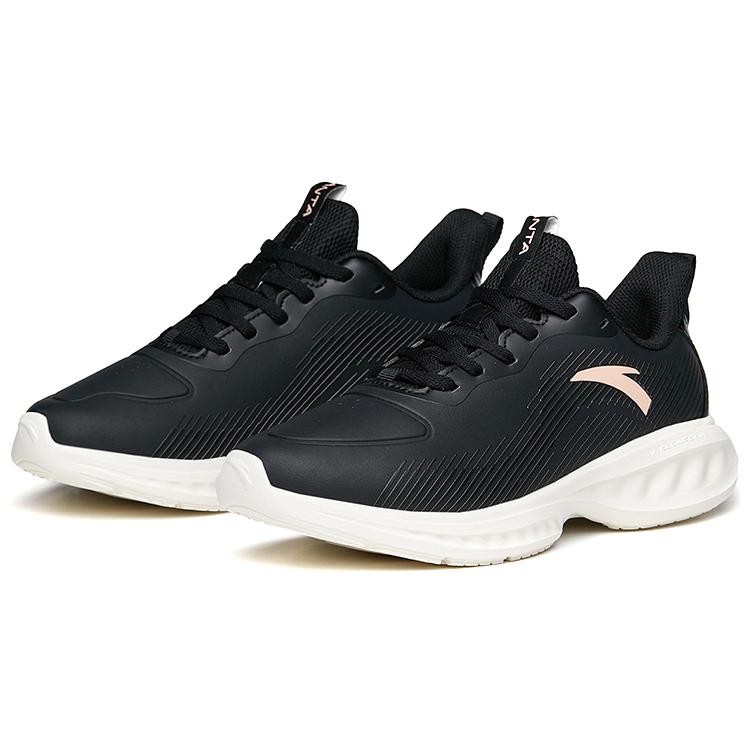 Anta Running Collection Abrasion Resistant Slip Resistant Low top Running Shoes Women's Black 122135568-4