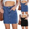 Women's Wash Fashion Split Denim Wrap Hip Skirt
