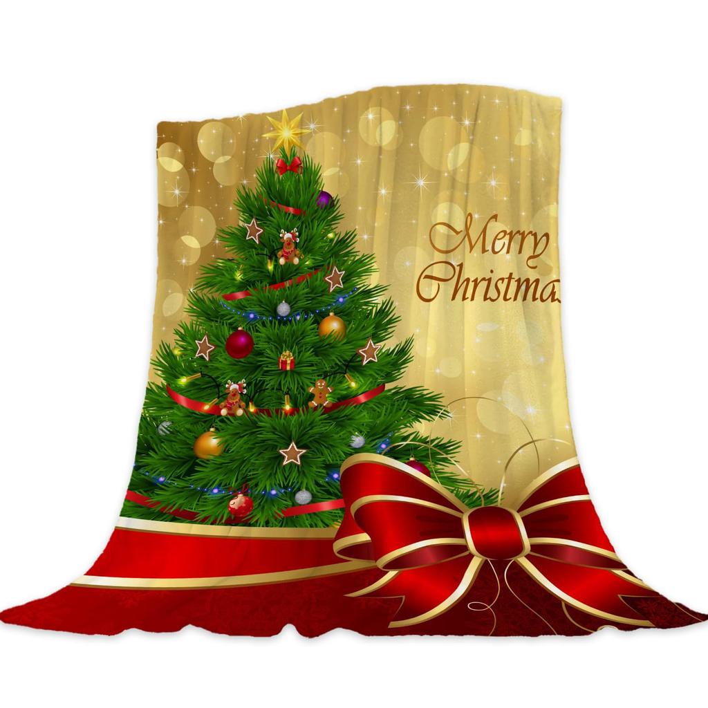 Christmas Checkered Pattern Printed Blanket for Bed Travel Camping Living Room Office Conditioning Blanket for All Seasons Gifts