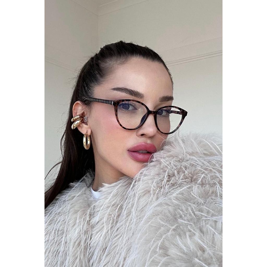 Nora Cat Leopard Frame Популярные очки с защитой от синего света Blue Block с прозрачным экраном