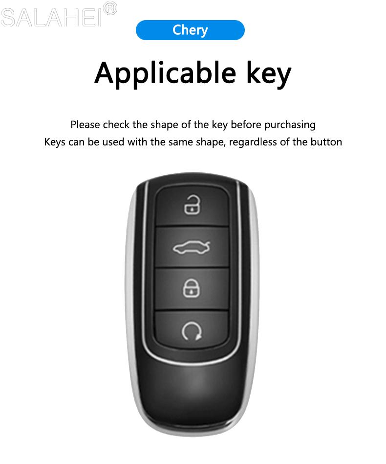 Leather Car Smart Remote Key Case Cover Protection Shell Bag For Chery Jaecoo J6 J7 J8 Phev 2023 2024 2025 Keychain Accessories WW26