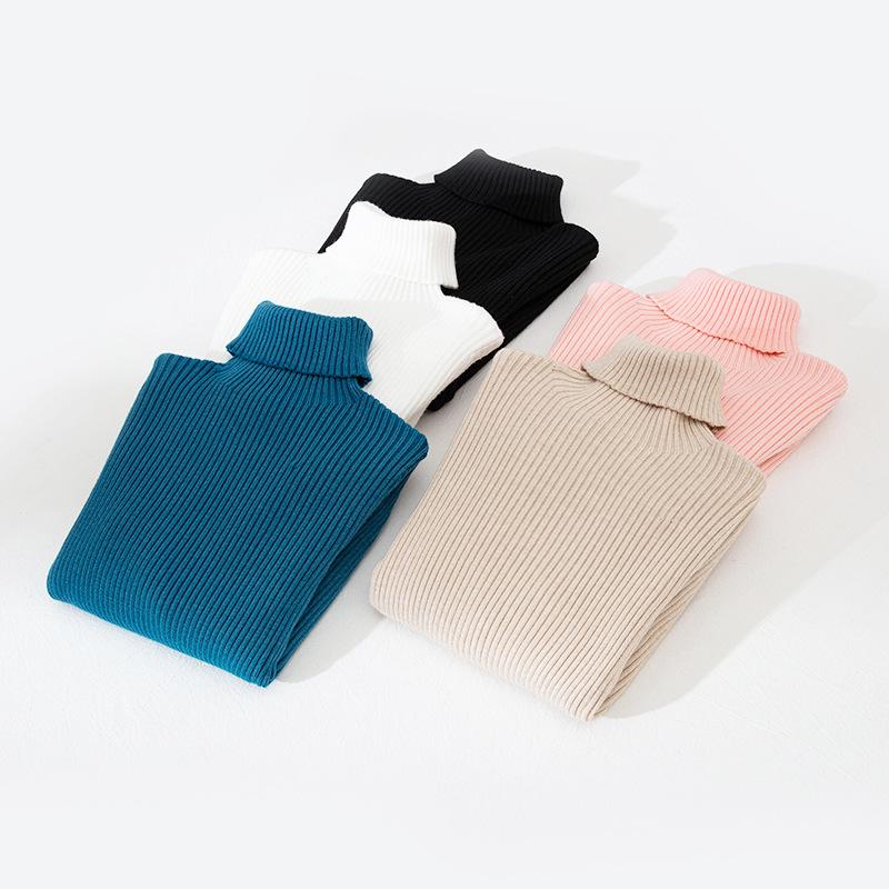 Детский свитер, осенний вязаный свитер с длинными рукавами и воротником-стойкой для девочек и мальчиков, детские пуловеры для подростков 2–12 лет, топы, одежда