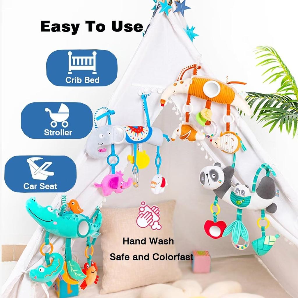 Игрушки-арка для детской коляски, подвесная игрушка-активность на автокресло, мягкая плюшевая погремушка со звуком, куклы для малыша, подарок для новорожденного