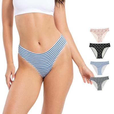 Женские бесшовные хлопковые стринги: Воздухопроницаемый, с низкой талией, невидимый, трикотажная поддержка