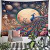 "Colorful Peacock and Moon Mandala Art" Pattern Wall Hanging Tapestry Decorative Tapestry Home Decor for Bedroom and Living Room