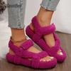 Fashion Comfortable Fluffy Slippers for Women Indoor Shoes Thick Flat Bottom Lightweight Short Plush Sandals Autumn Winter Women's Shoes