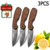 Складной нож для фруктов, бытовой острый нож для очистки фруктов, мясной нож 67-лазерный дамасский стальной кухонный карманный нож, аксессуары