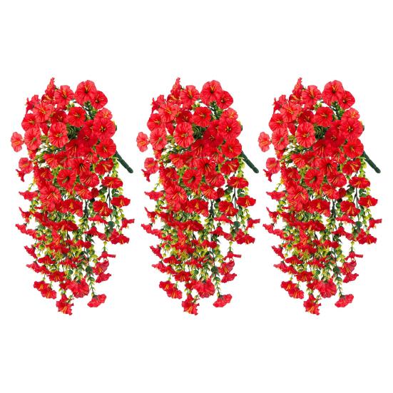 3 шт. подвесной искусственный цветок ипомеи устойчивый к ультрафиолетовому излучению реалистичный искусственный шелковый цветок для свадебной вечеринки в помещении и на открытом воздухе в саду настенный искусственный цветок украшение