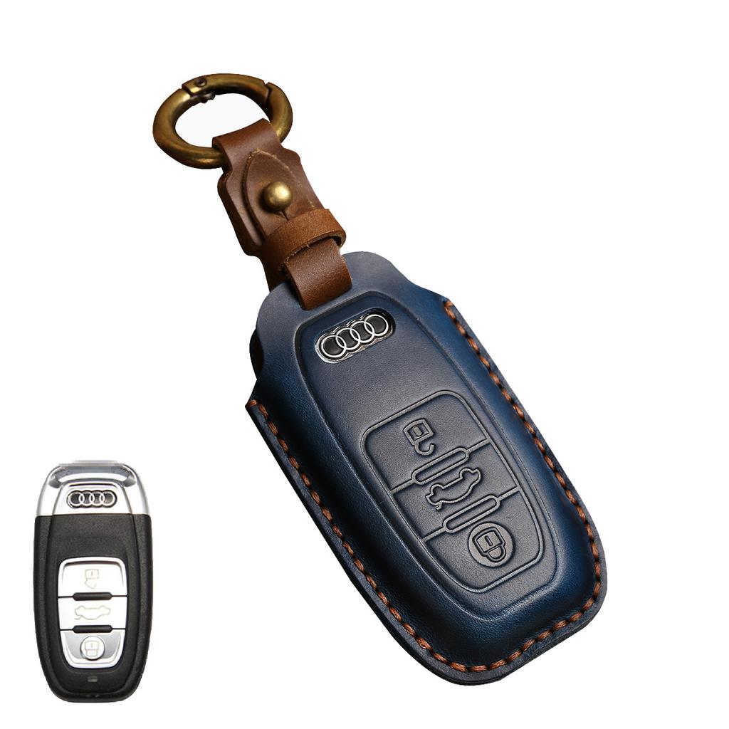 Кожаный чехол для ключа автомобиля ручной работы, подходит для A4L Q5L a6 a5 Q7, чехол для ключа-пульта