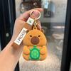 Lovely Cartoon Capybara Silicone Coin Carrier with Keychain, Compact Earphone Container, Vehicle Decor, Kids' Presents