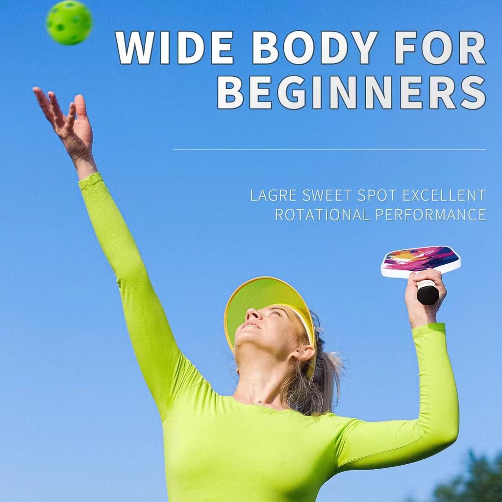 Toplive Pickleball Racket 2 Pieces Pickleball 4 Pieces Pickleball Beginner Pickleball Balls with 1 Pickle Ball Storage Durable Competition Racket for