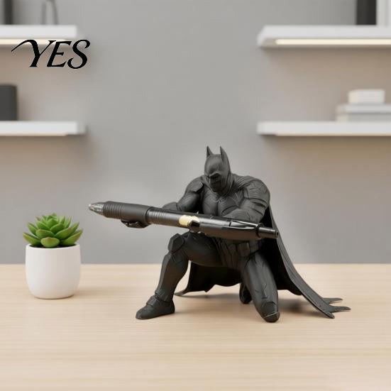 Desktop Stationery Organizer 3D Printed Batman Pen Holder, Unique Desk for Office & Ninja Accessory Home, Cool Decoration Fun Gift Fans Durable