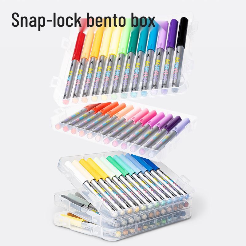 Large Capacity Quick-Dry Liquid Acrylic Marker - Soft Tip, Opaque, Stackable, Colored Pen for Students